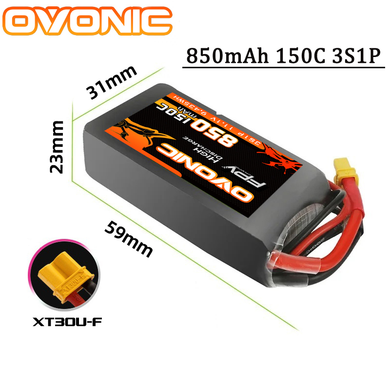 OVONIC 150C 850mAh Lipo Batter - Drone Battery 3S 评论和价格